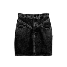 Новинка осень зима джинсовая юбка высокая талия сексуальные прямые джинсы мини юбки
