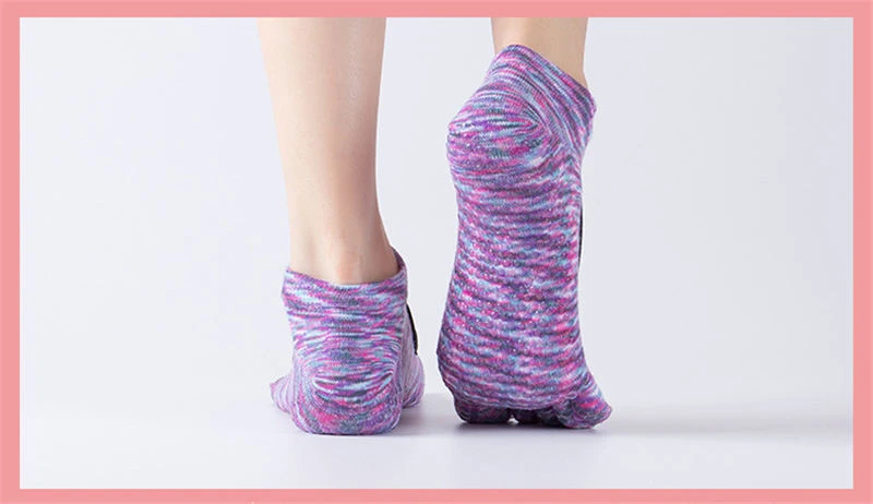 Женские носки для йоги с открытой спиной Нескользящие хлопковые массажные спортивные носки для йоги Дышащие носки для пилатеса, фитнеса, тренировок, спортзала