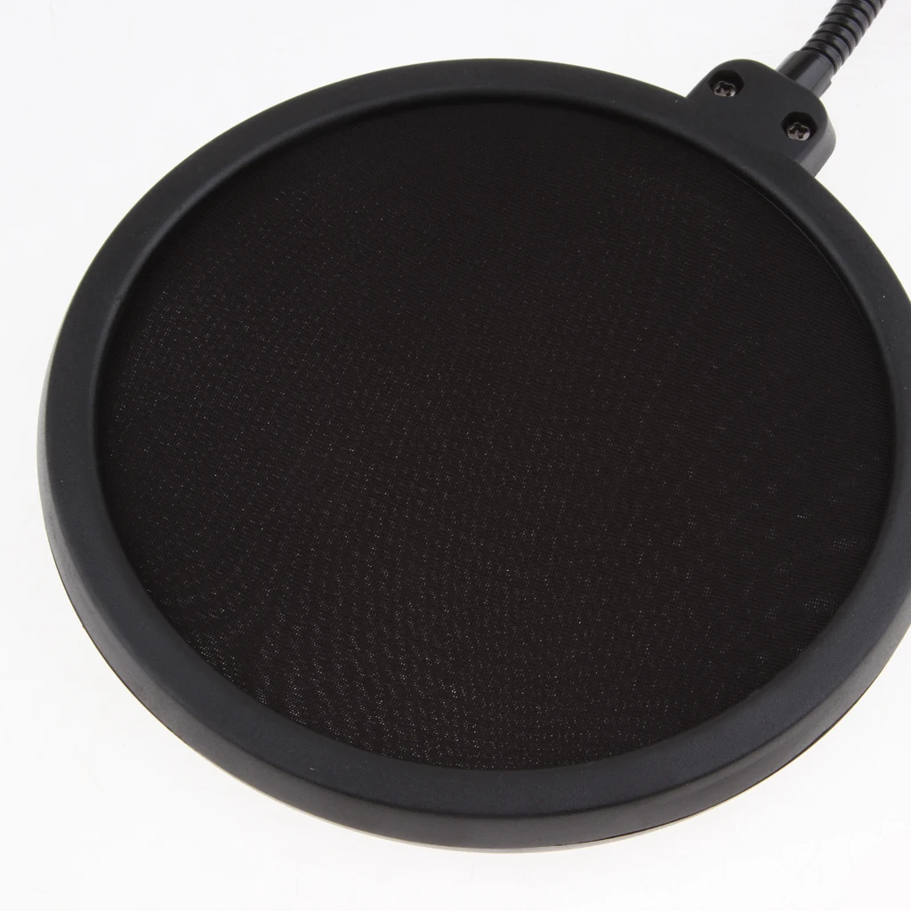 Metal Mesh & Foam Layer Microphone Tripod Double Net Pops Filter Microphone Mic Windscreen Cover For Youtube Videos Gaming