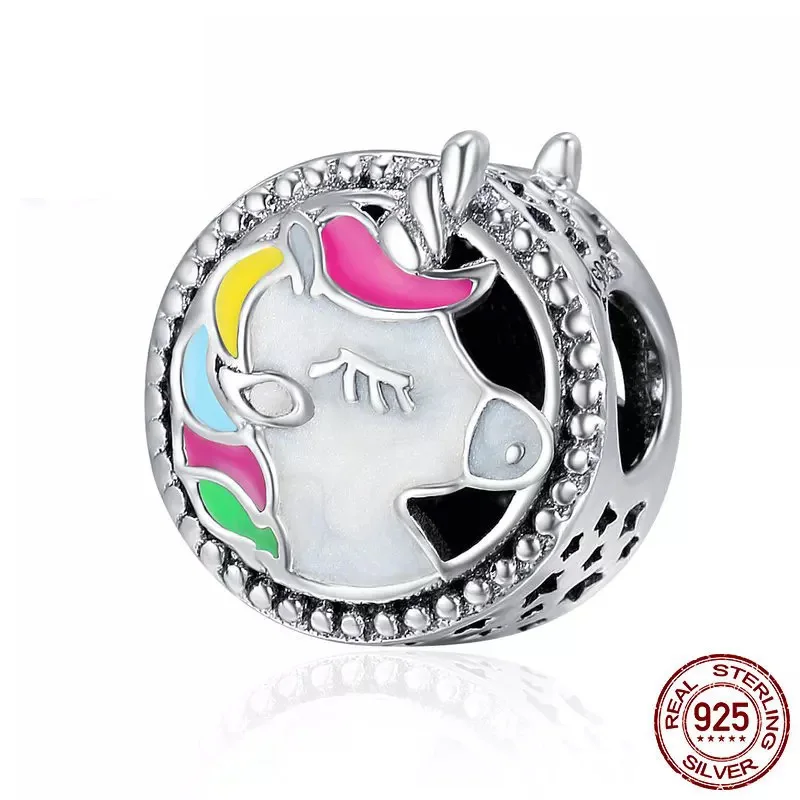 Стильный wish unicorn подвеска в форме короны подходит к оригиналу Pandora Подвески Серебро 925 браслет брелок diy ювелирные изделия для женщин - Цвет: B009