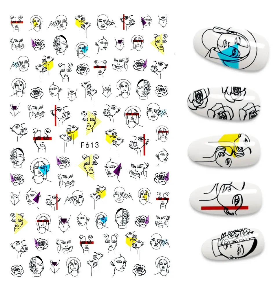 The New 3D Nail Sticker Cool English Letter stickers for nail Foil Love Heart Design Fashion Manicure Stickers
