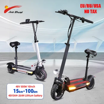 شراءES/US/RU واجب الحرة 48v500w سكوتر كهربائي مع بطارية ليثيوم 48 فولت 26A عالية الطاقة ماكس المسافة 100 كجم الكبار E سكوتر 10 بوصة