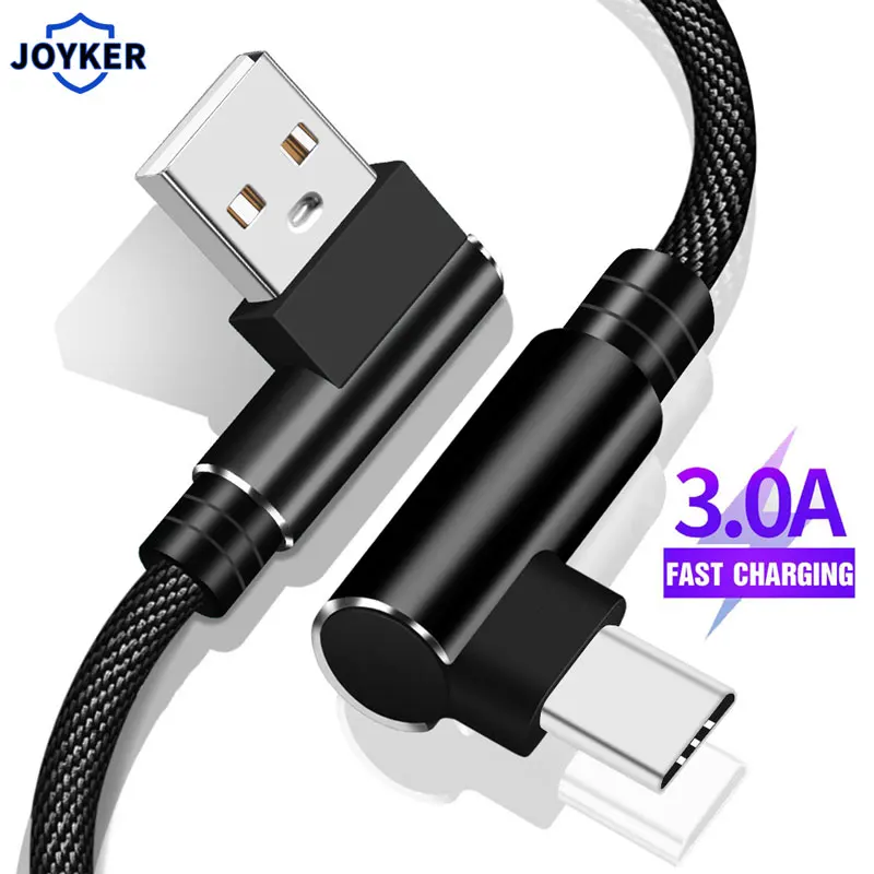USB Type C кабель JOYKER 90 градусов для xiaomi redmi k20 pro мобильный телефон зарядный oneplus 7
