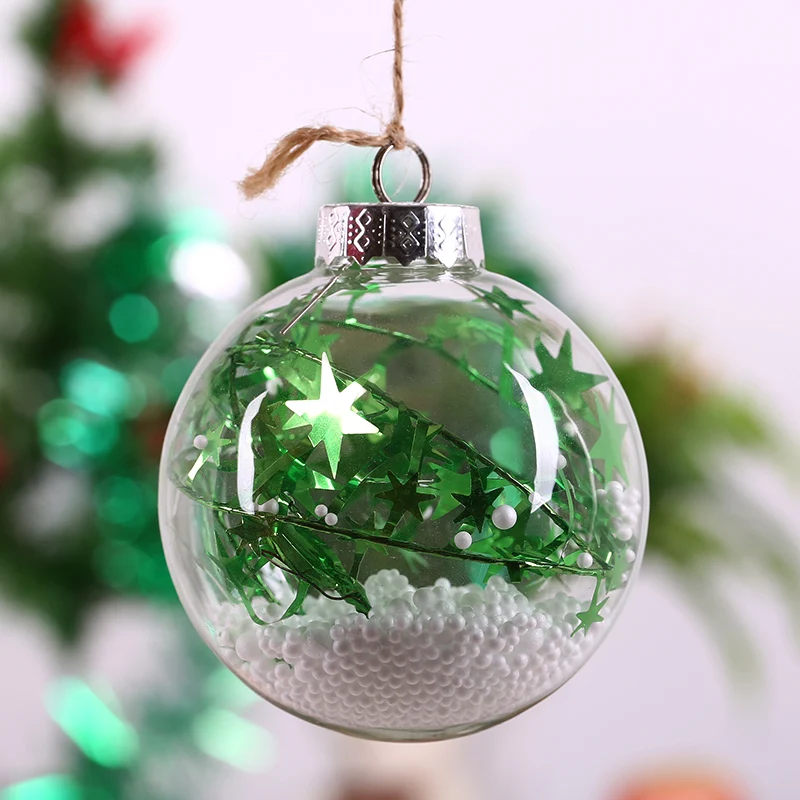 

16pcs/pack Diameter=7cm Small Size Transparent Glass Globe Home Decoration Christmas Day Tree Hanging Pendant Handmade Glassware