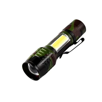 

XANES 5W XPE+COB T6 800Lumens 5Modes Zoomable Waterproof Mini LED Flashlight Outdoor Portable Camouflage Mini LED Torch Lantern