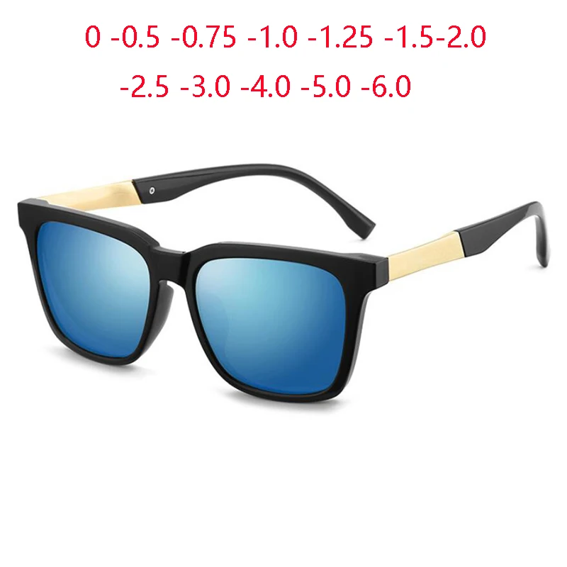 

Minus Lens Myopia Sunglasses Men Polarized Anti-UV Blue Lens Square Driving Anti-glare Prescription Glasses 0 -0.5 -0.75 To -6