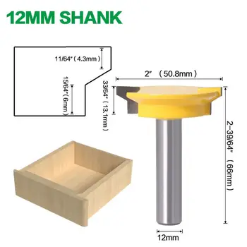 

12mm 1/2″Shank Carbide Drawer Molding Router Bit Tenon Knife Wood Milling Cutter 23GB