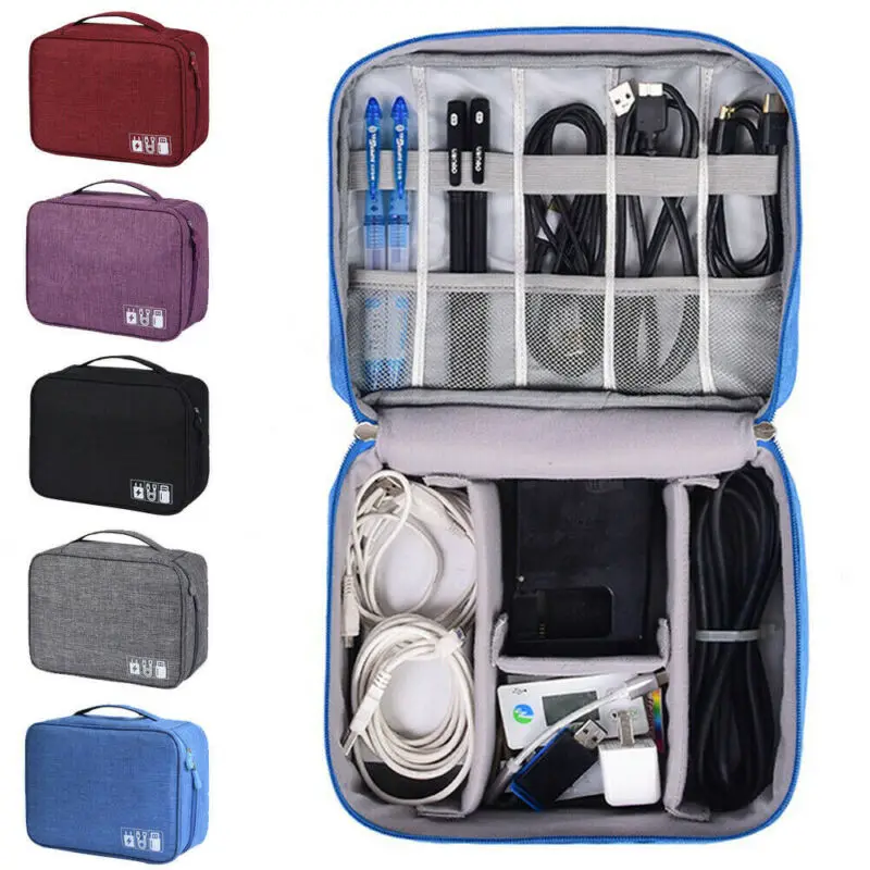 Женская и мужская Портативная сумка для путешествий, аксессуары для электроники, многоцветная сумка на молнии, Сумка с кабелем, usb-накопитель, чехол, сумка-тоут, унисекс, дорожные сумки
