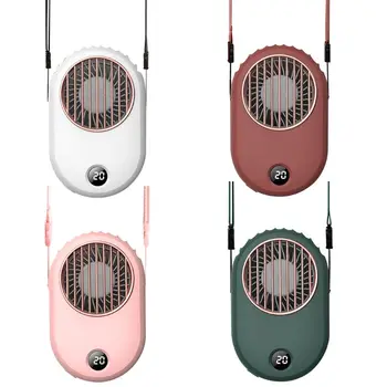 

USB Charging Mini Portable Fan Handsfree Neck Hanging Fan Low Noise Air Cooler for Outdoor Travel Home Ventilador