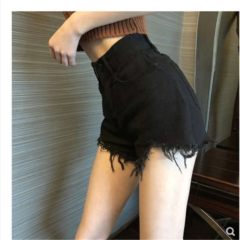 Шорты женские джинсовые с завышенной талией пикантные облегающие короткие