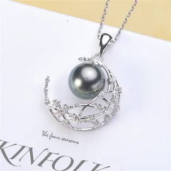 

Pendant Mount Pearl Accessories 925 sterling silver pendant of the same design Jewelry DIY No Pearl Free Shipping 2019D056