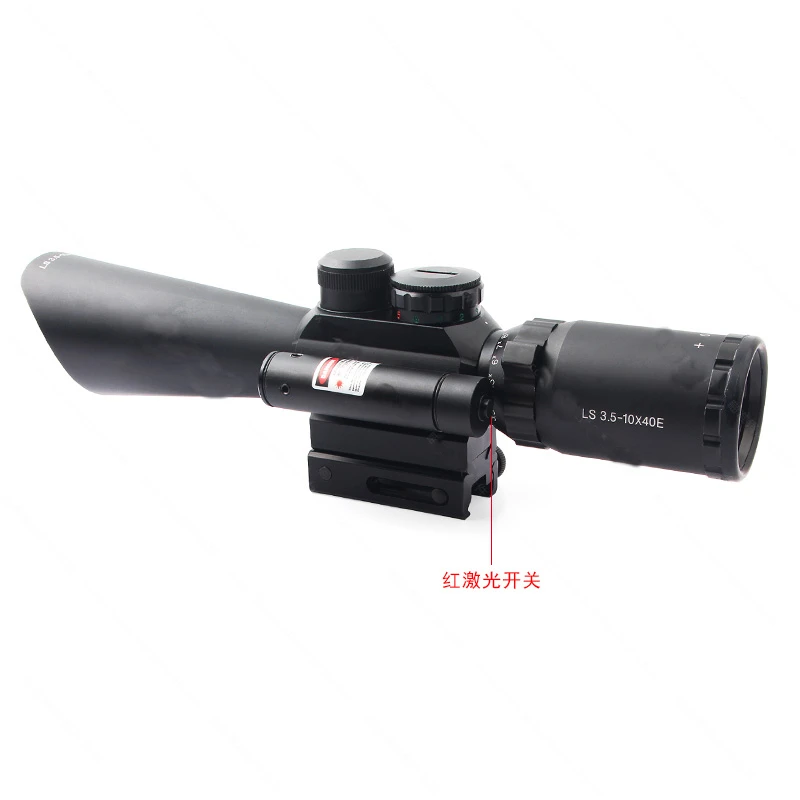Винтовочный оптический прицел для охоты 3,5-10x40 мм Красный точка зрения волоконный оптический прицел на винтовку Viseur Point Rouge Chasse для 20 мм or11mm рейку