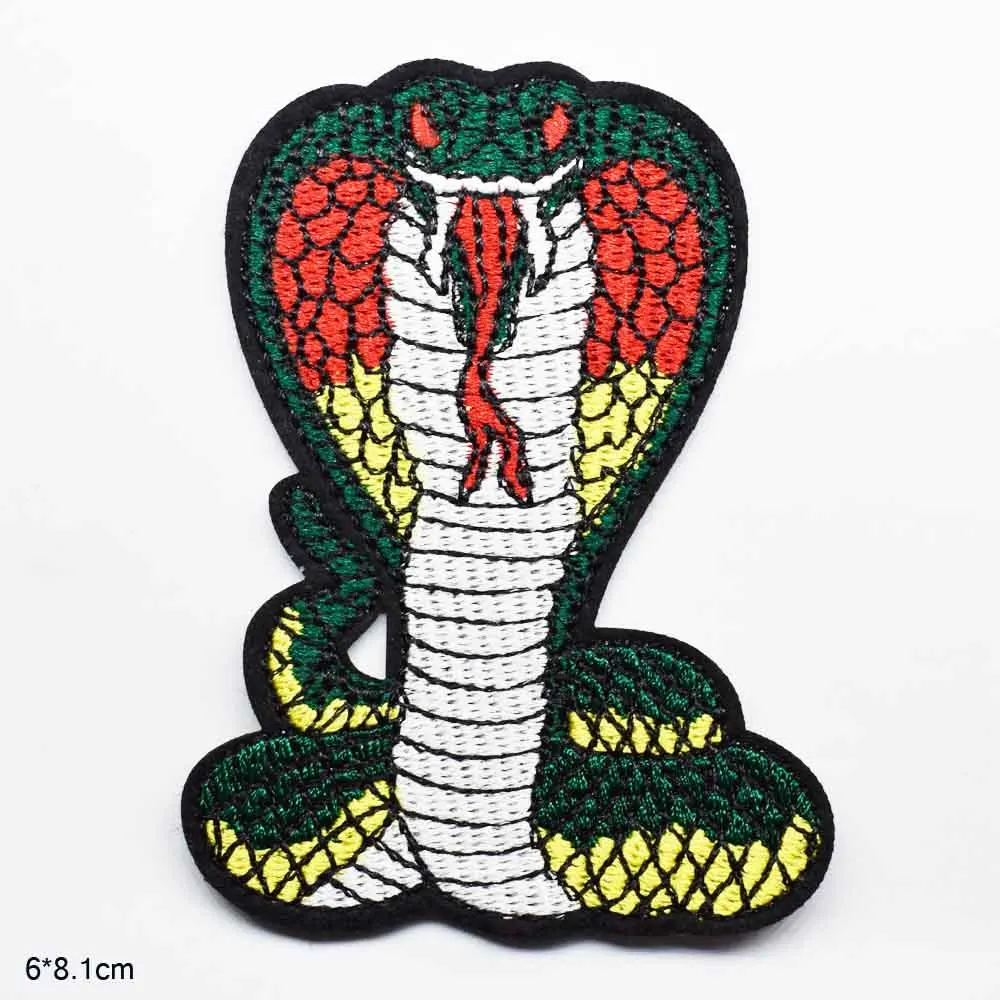 Fierce Cobra Embroidery Patch,Snake Embroidery Patch on Clothes,Snake Applique