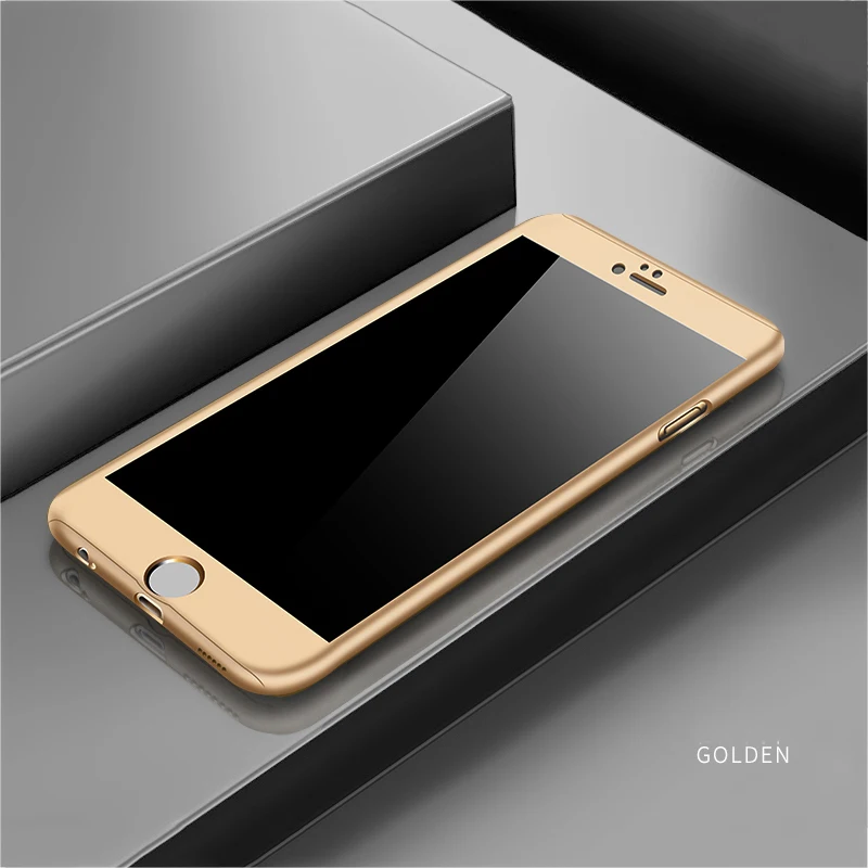 360 Полный чехол для телефона для iPhone XS Max XR XS X 8 7 6 6S Plus 5 5S SE PC защитный чехол для iPhone 8 Plus чехол s со стеклом - Цвет: jin