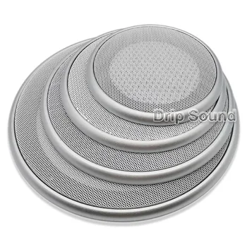 

For 4"/5"/6.5"/8" inch Car Audio Speaker Conversion Net Cover Decorative Circle Metal Mesh Grille Protection #Silver+White