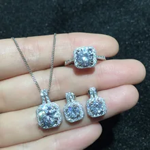 Мода Jewelry_Moissanite кулон ожерелье Set_S925 цельное серебряное женское ожерелье_ завод прямые продажи