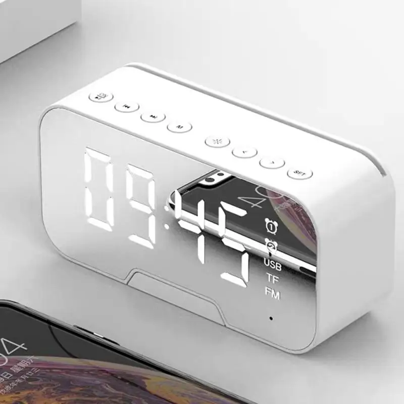 G10 Bluetooth altavoz alarma Digital LED reloj inalámbrico portátil altavoces Stereo Subwoofer con manos libres TF tarjeta AUX MP3 jugador