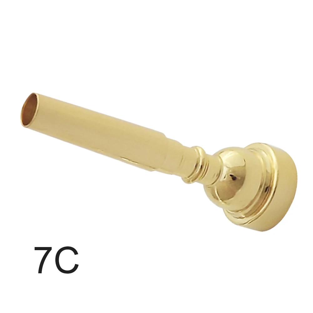 Gold 7C Тройной 3C 5C 7C подарок для начинающих труба мундштук латунь сменный прибор гладкая практика портативный музыкальные аксессуары - Цвет: Gold 7C