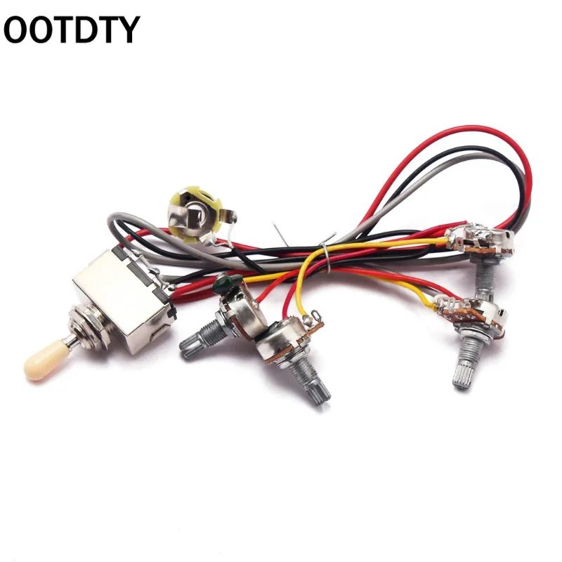 OOTDTY 1 комплект жгут проводов 3 способа переключателя 2V2T 500K для горшков и Джек гитары