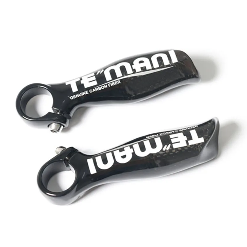 white 1 pair TEMANI MTB углеродное волокно Руль конец 3 к 22,2 мм 1 пара маленький вспомогательный Руль алюминиевый горный велосипед рога на велосипедный руль - Цвет: white 1 pair
