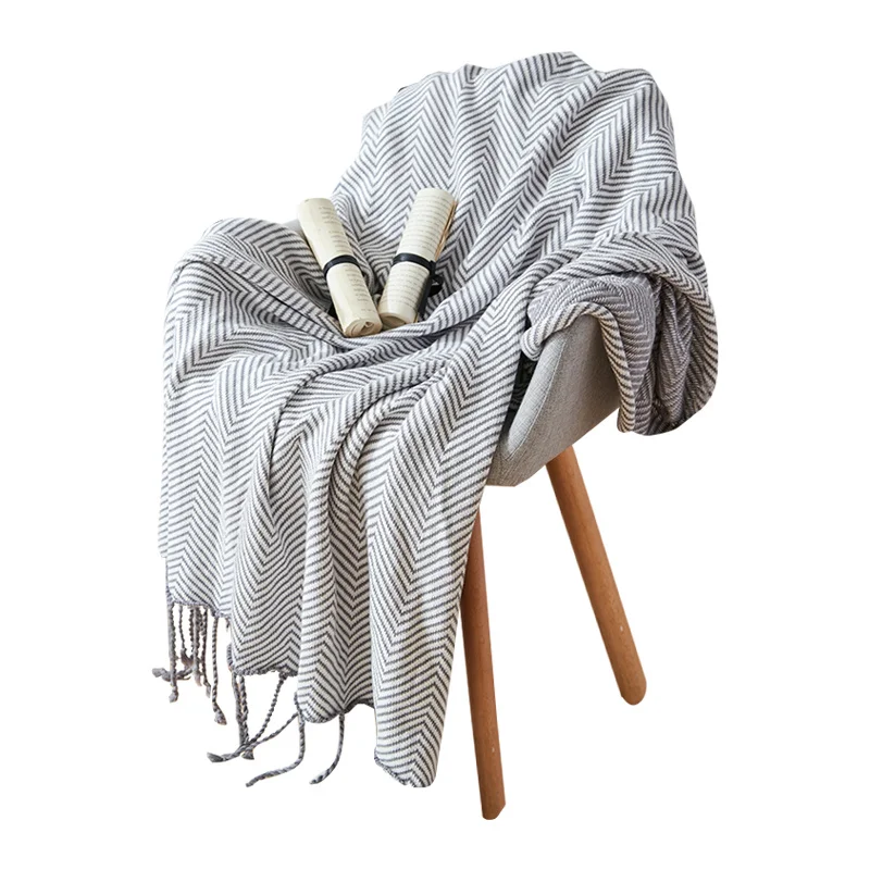 Утяжеленное одеяло, Скандинавское, Ins, одеяло для дивана, офисное, ворсовая шаль, шерстяное одеяло, вязаное, с кисточками, для кровати, хвоста, полотенце, кондиционер, одеяло
