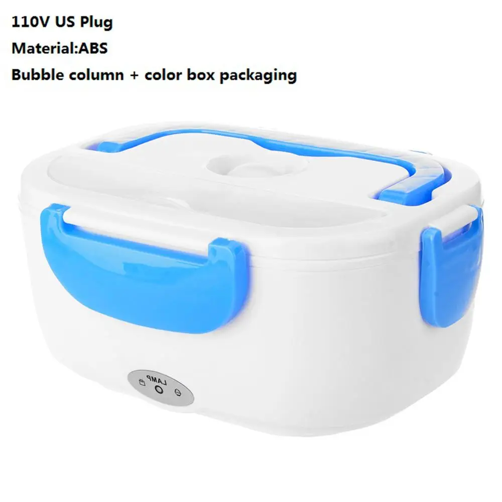 110V blue 110 В Электрический нагревательный Ланч-бокс для дома, Автомобильный Подогреватель пищи, подогреватель риса, подогреватель пищи, контейнер, наборы посуды, Прямая поставка - Цвет: 110V blue