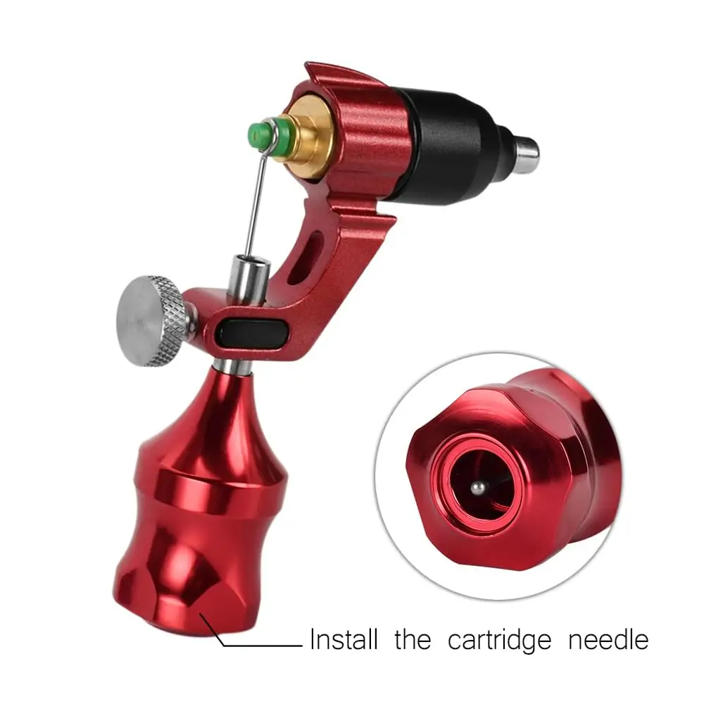 Tattoo Machine Alloy Maquina De Tatuar Rotary Profesional Gun Para Shader And Liner with RCA or kit - Цвет: with cartridge grip