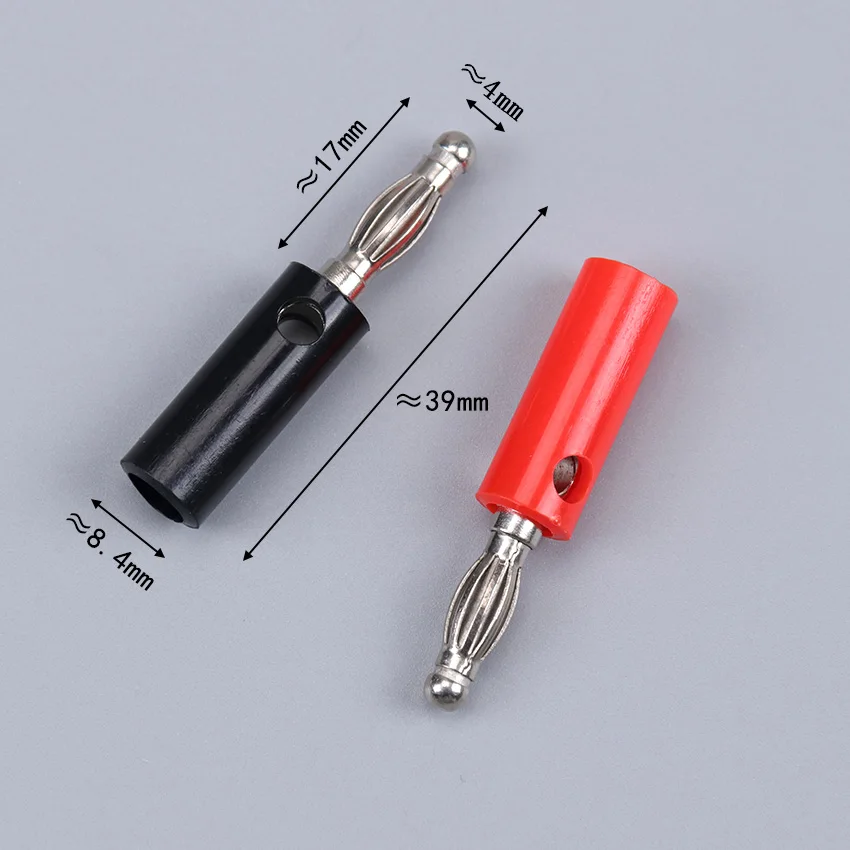 10PCS 4mm Lantern Test Plug Connect From 4mm Diameter Audio Speaker Wire Lantern Silver Plate Plugs Connectors