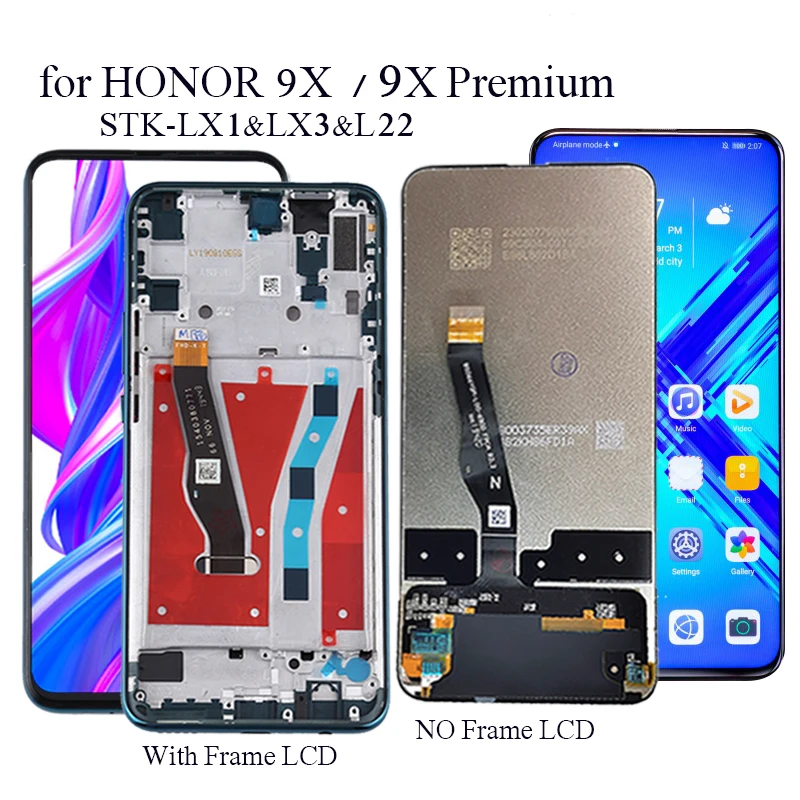 ЖК дисплей Экран для Honor 9X 9 X Премиум STK LX1 Дисплей 10 сенсорный Замена тестирование