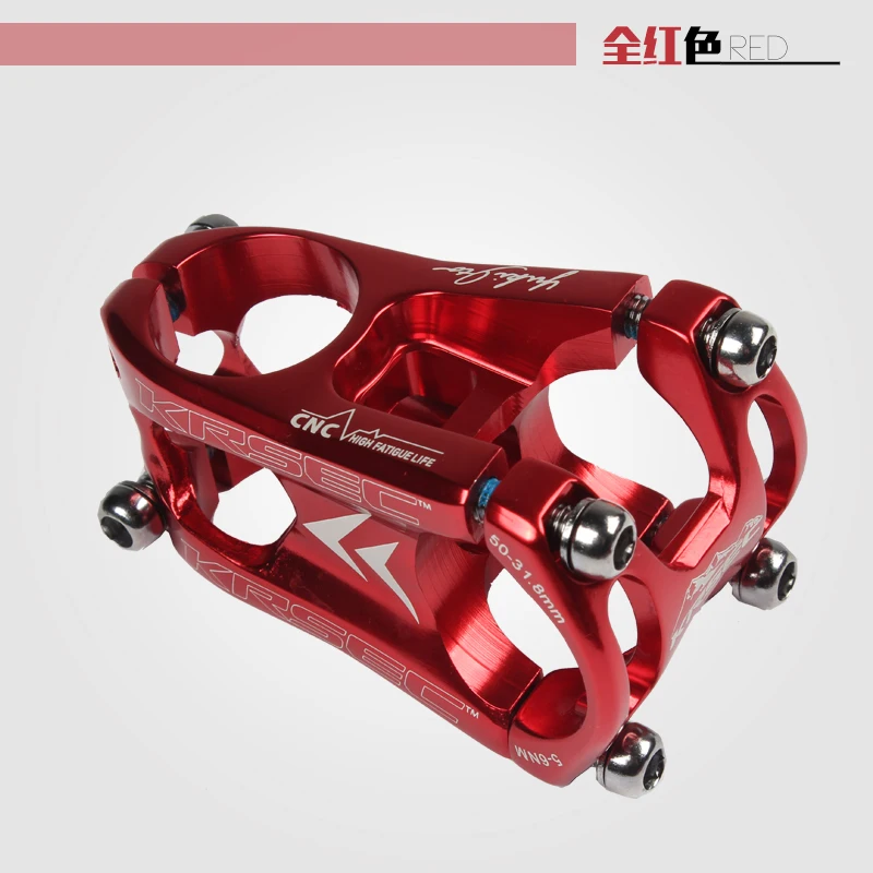 full red 50mm 31,8*50 мм BMX MTB Горный шоссейный велосипед XC алюминиевый сплав стебли руля велосипеда - Цвет: full red 50mm