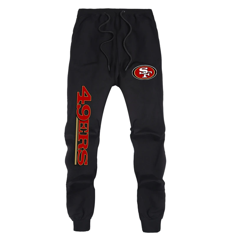 49ers Black Новые весенние и осенние рейдеры повседневные брюки викинги Мужская хлопковая повседневная одежда для футбола Патриоты мужские повседневные спортивные штаны для влюбленных - Цвет: 49ers Black