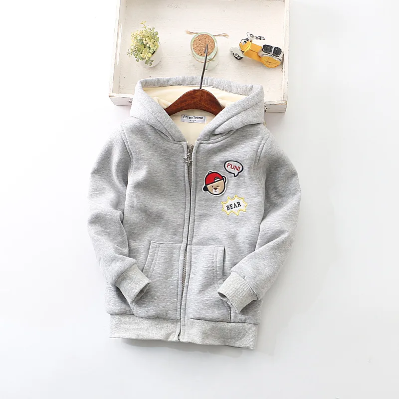 CHILDREN'S Cotton Wear Winter New Style Boutique BOY'S Bear Casual Versatile Brushed And Thick Cotton Coat Middle And Large