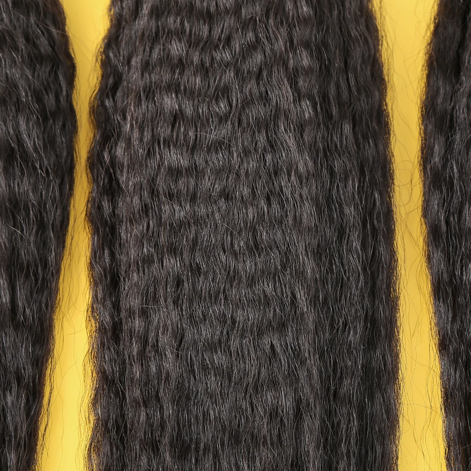 Malaysian-Hair-Weave-Bundles-Kinky-Straight-28-30-Inch-3-4-Bundles-Yaki-Human-Hair-Natural