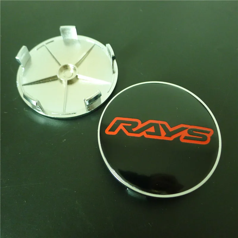 4pcs Rays Volk Racing 68mm Wheel Center Cap Hub Auto Rims Caps Cover Badge Emblem Car Styling Accessories