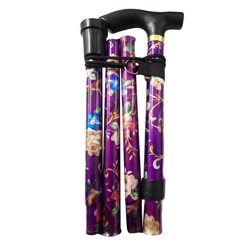 Folding Walking Stick Aluminium Alloy Elderly Telescopic Trekking Hiking Poles