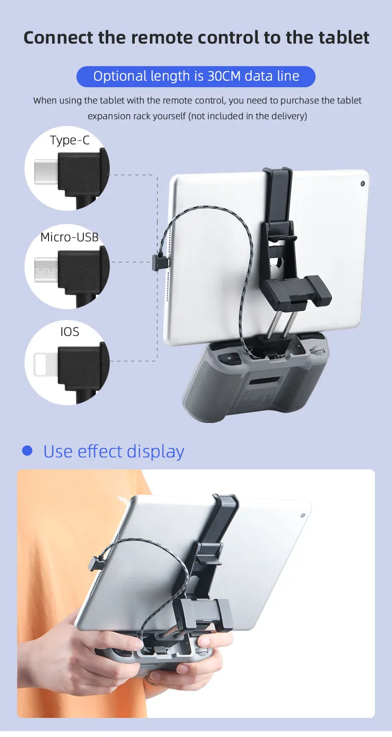 Type-C Micro-USB IOS Use effect display on the tablet with the remote control