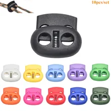 10 pçs plástico rolha cabo de bloqueio feijão toggle clip vestuário cadarço esportiva mista colorido 5 mm cabo bloqueio mola fecho plástico