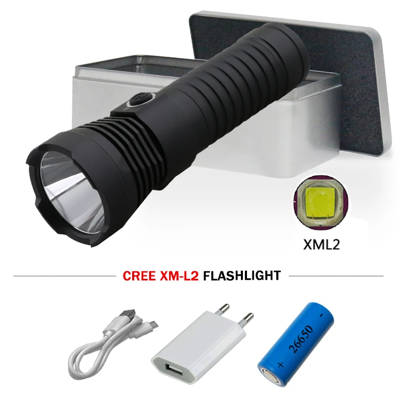 Cree xml l2 Мощный usb светодиодный светильник-вспышка перезаряжаемый фонарь на 26650 батарейках водонепроницаемый походный охотничий светильник lanterna