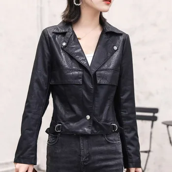 

PU Jacket Women New Short Soft Leather Jacket Women Fashion Motorcycle PU Leather Jacket Ladies Basic Street Coat 2020 Fashion