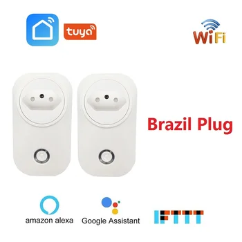 

Brazil Smart WiFi Socket BR Plug Wireless Outlet Voice Control Power Monitor Tuya Smart Life APP For Alexa Google Home IFTTT