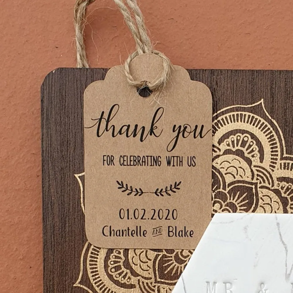 Custom thank you tags Personalised wedding favour tags ...