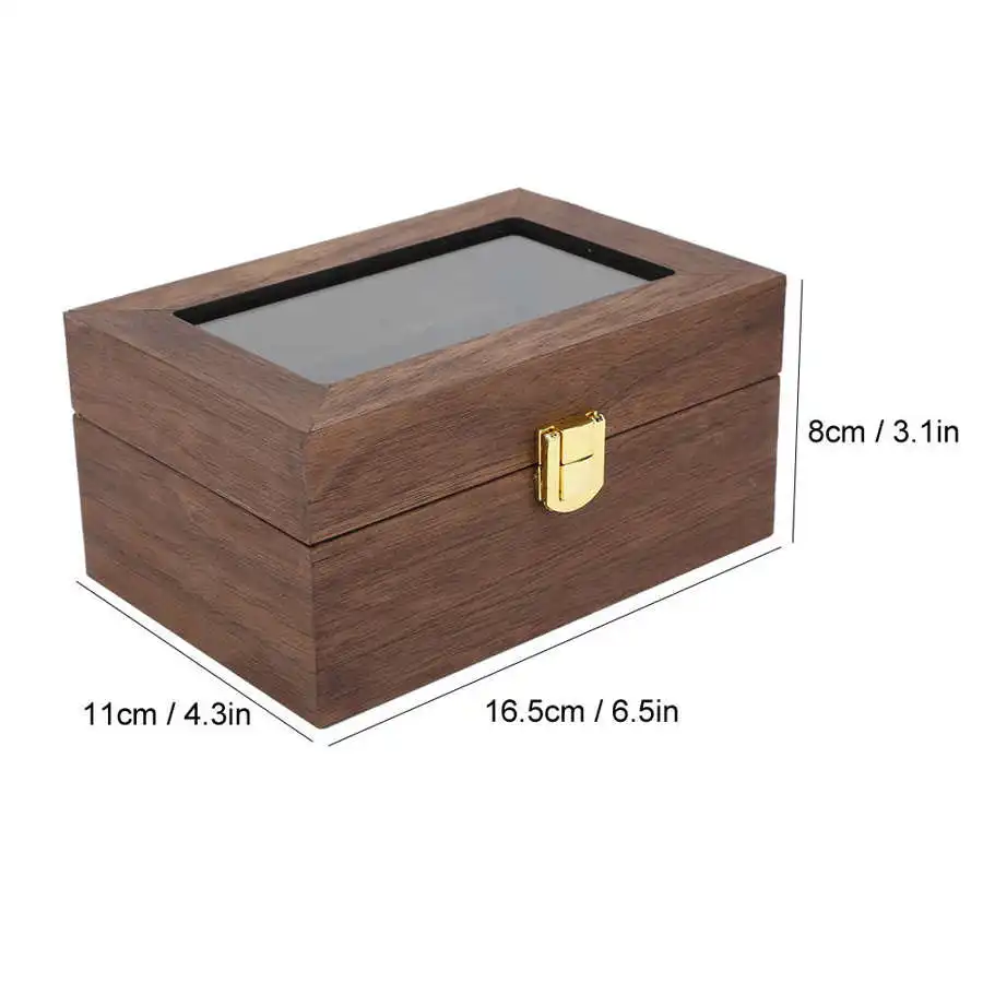 Caja de reloj, organizador de exhibición, organizador de reloj de cuero PU  para relojes grandes, caja de almacenamiento de bloqueo, soporte superior  de vidrio T8DE - AliExpress