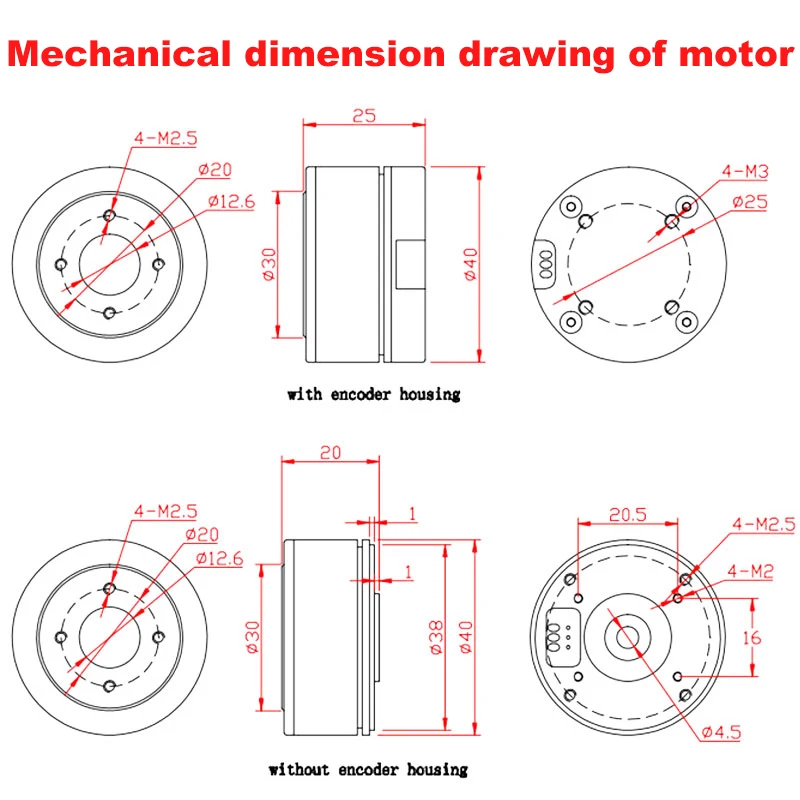 HT3510 Brushless Motor With AS5048A Or AS5600 Encoder Photoelectric Small Pod Gimbal Motor Stabilizer