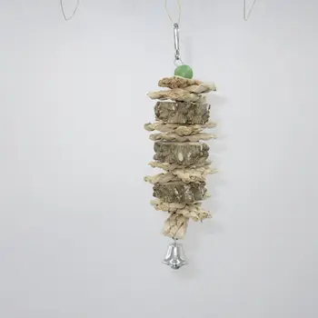 

Parrot Toy|Pure Natural Colorful Knot and Block Rainbow Chewing Hanging Toy for LX9C