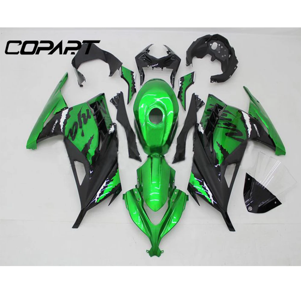 Полный набор обтекателей для Kawasaki Ninja 300 EX300 2013 Зеленый