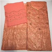 Дубай дизайн Лидер продаж бязь брокад Richer Getzner камни бисер морской раковины одежды кружевной материал 2+ 2+ 3 ярдов для платья