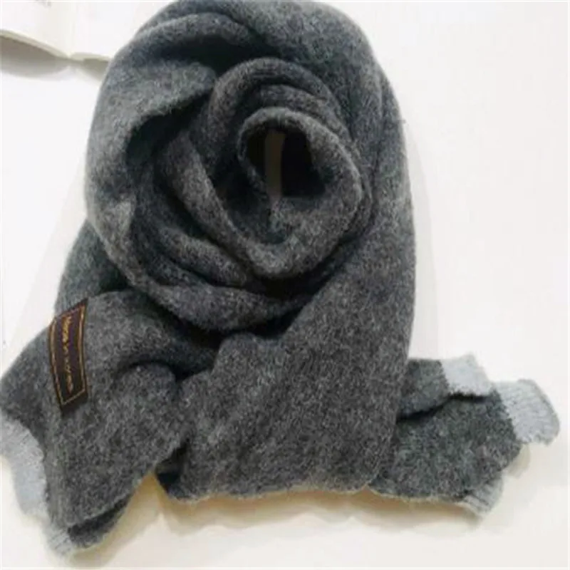 JX002-Dark grey Зимний теплый шарф для мальчиков, qiu dong han edition, Детская однотонная вязаная зимняя одежда для девочек в западном стиле с воротником, JX002 - Цвет: JX002-Dark grey