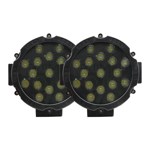 Niscarda 7 дюймов 12V 24V черный круглый 51 Вт точечная Светодиодная рабочая лампа дальнего света светильник бар для внедорожных рабочими электрическими схемами внедорожный 4x4 4WD Лодка внедорожник Грузовик Джип - Цвет: 2X BLACK