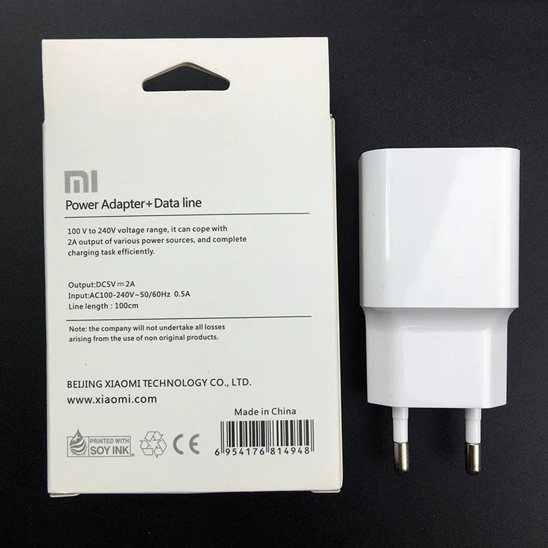 Xiaomi 5V2A зарядное устройство Адаптивное ЕС вилка Зарядка адаптер питания usb микро кабель для redmi 6 5 6a 5a 4a opmerking 5 pro 3 6 4x