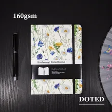 

Floral 160gsm B6 Dotted Journal Bullet Notebook Hard Cover School Business Sketchbooks Thick Planner